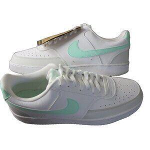 Nike Men's Court Vision Lo NN Leather Shoes White Mint Green Sizes NIB